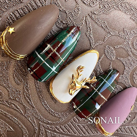 SONAIL×BLOSSOM Metallic Reindeer Christmas Motif FY000595