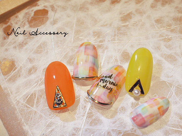 Nail Accessories Long Triangle G Gold Mini Pearl