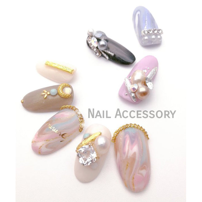 Nail Accessory Wire Oval Gold Pearl