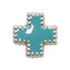 Jewelry-Nail Brion Cross Light Turquoise Frame Silver (S)