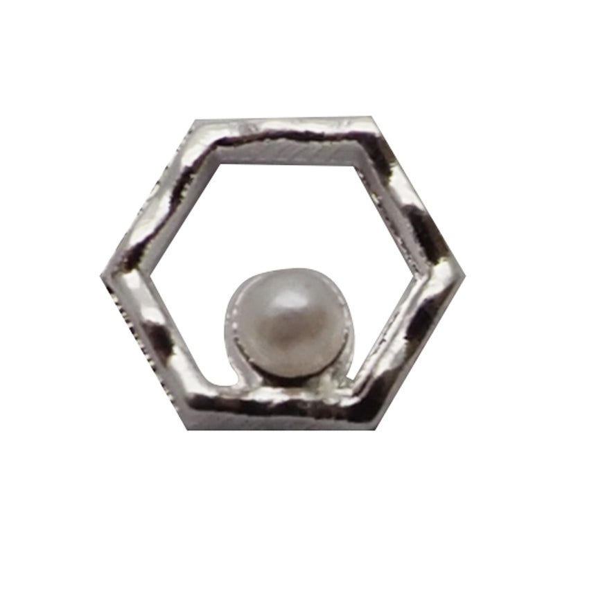 Nail Accessory Wire Hexagon Silver Pearl