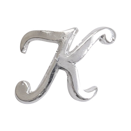 SHAREYDVA Alphabet Parts K Silver  6 × 8mm  5P