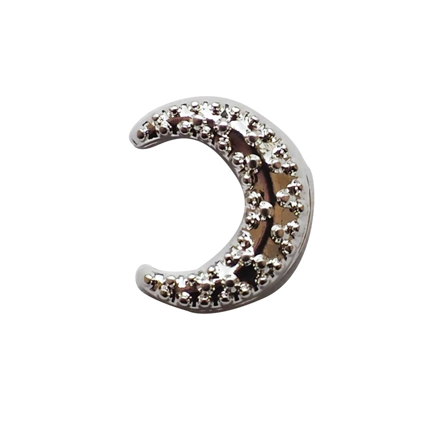 Nail Accessory Relief Moon Silver