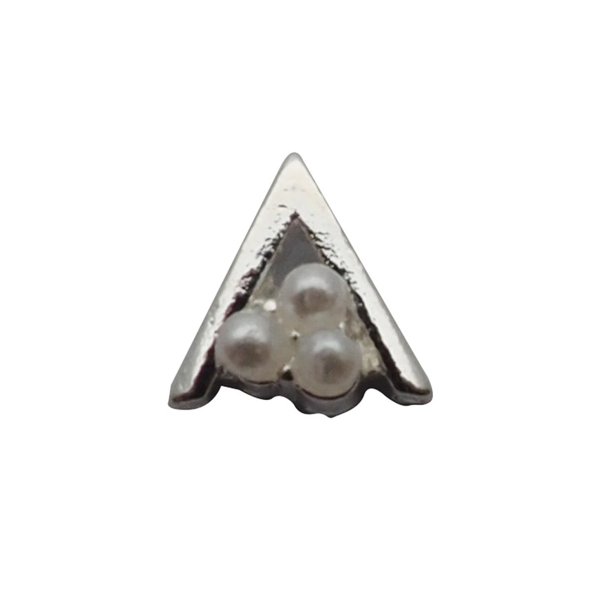 Nail Accessory Wire Triangle Silver Pearl